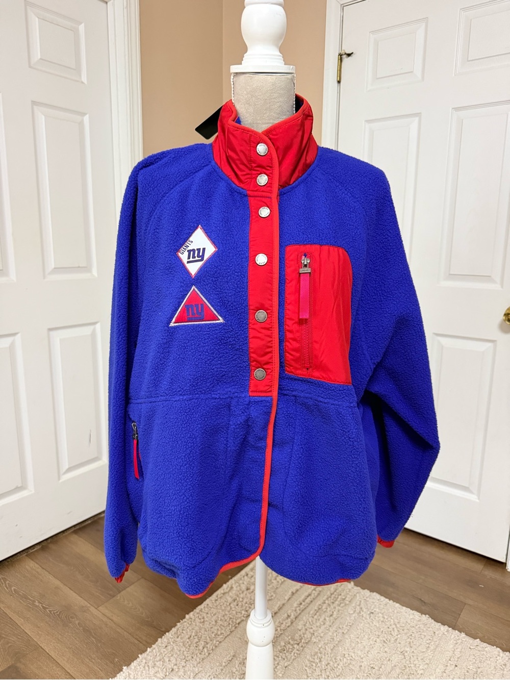 WEAR by Erin Andrews New York Giants Women's Polar Fleece Full Snap Jacket 2XL